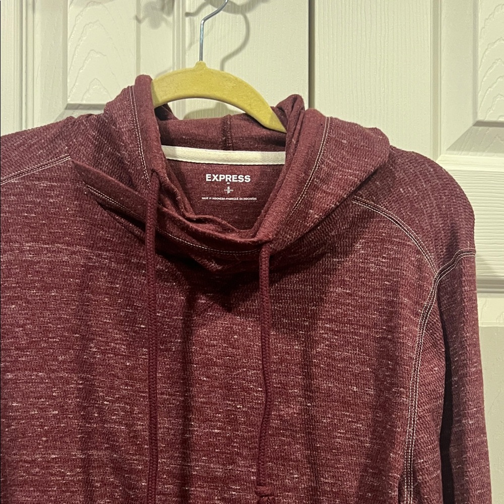 Express Burgundy Pullover Hoodie - Picture 3 of 10